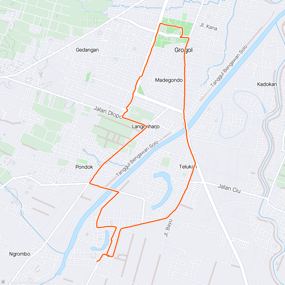 Map of the activity, Bar BayaRUN