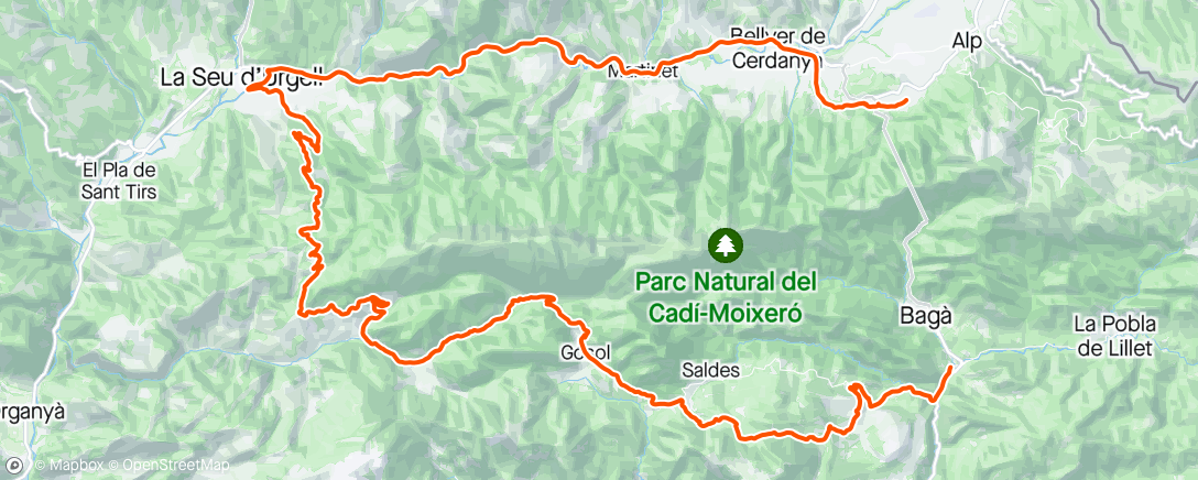 Map of the activity, Road | Urús - Guardiola