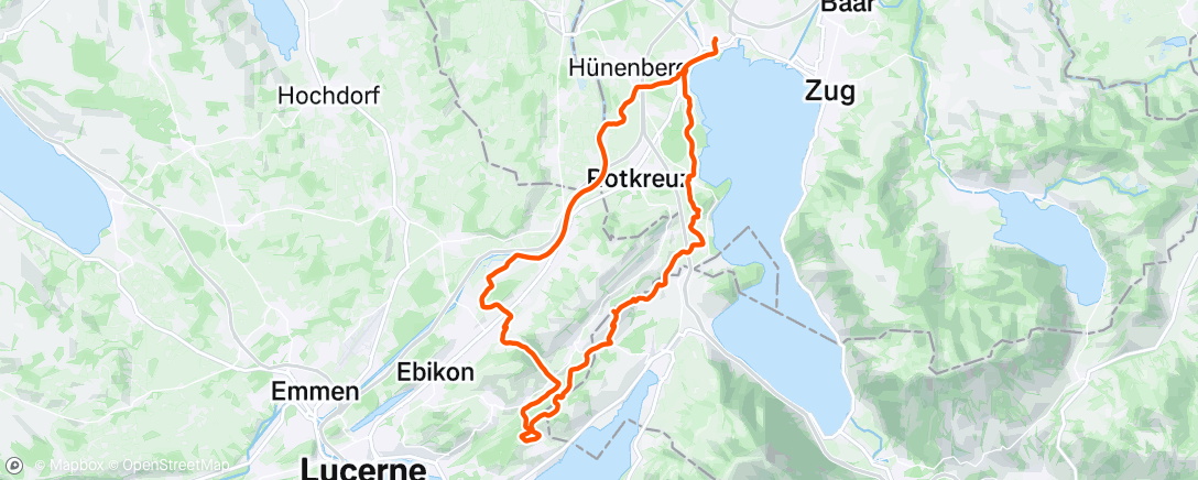 Map of the activity, Lunch Ride