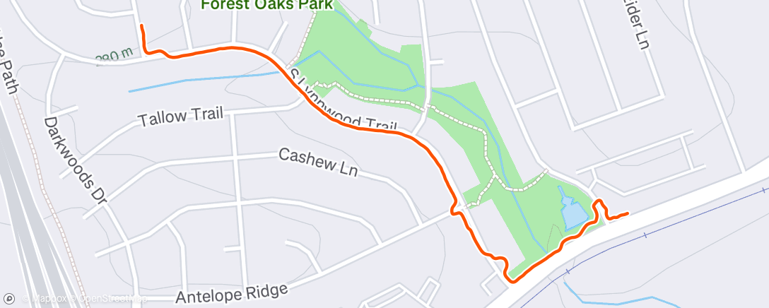 Map of the activity, Evening Walk