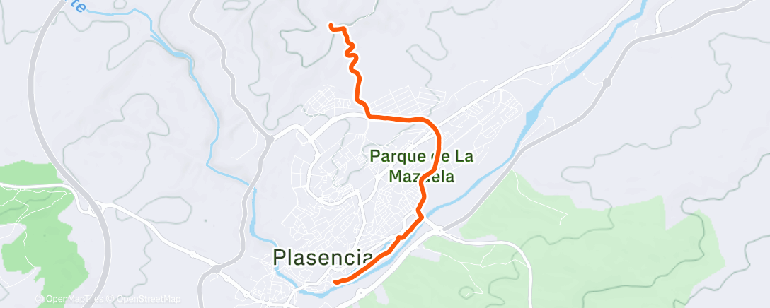 Map of the activity, Carrera por la mañana
