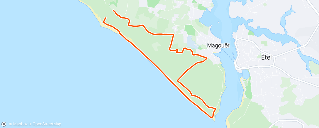 Mapa de la actividad (Footing trail sur les dunes)