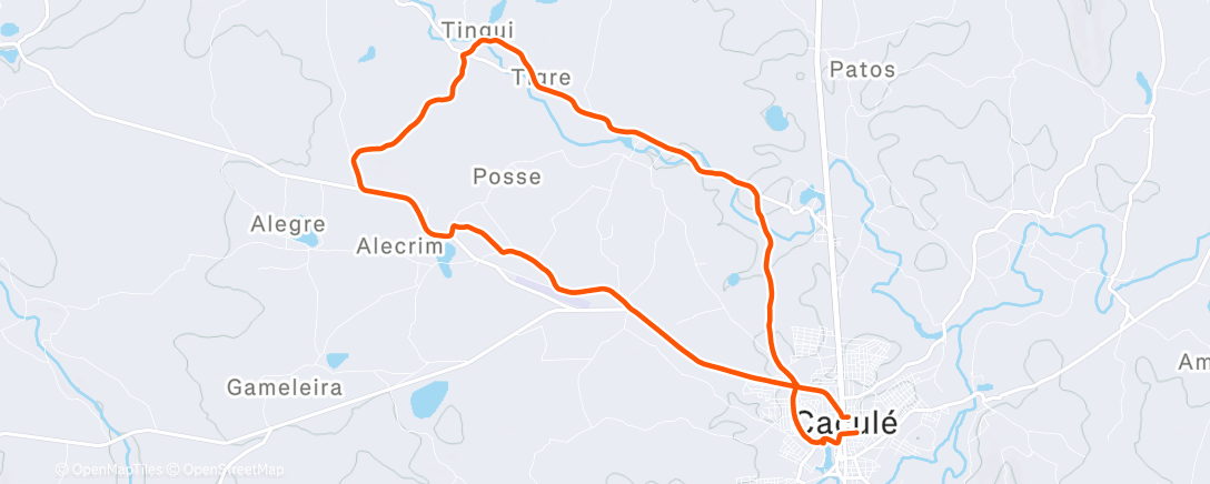 Map of the activity, Pedalada vespertina