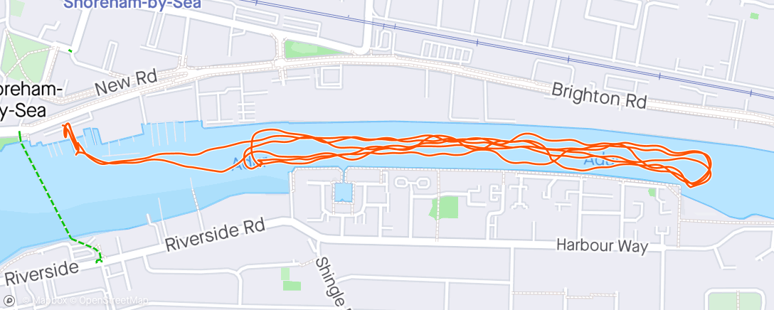 Map of the activity, Outrigging, Evening by Waterspeed ✅