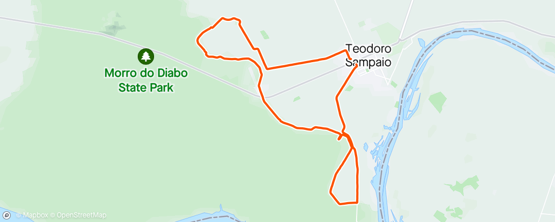 Map of the activity, Pedal solidário de Teodoro Sampaio