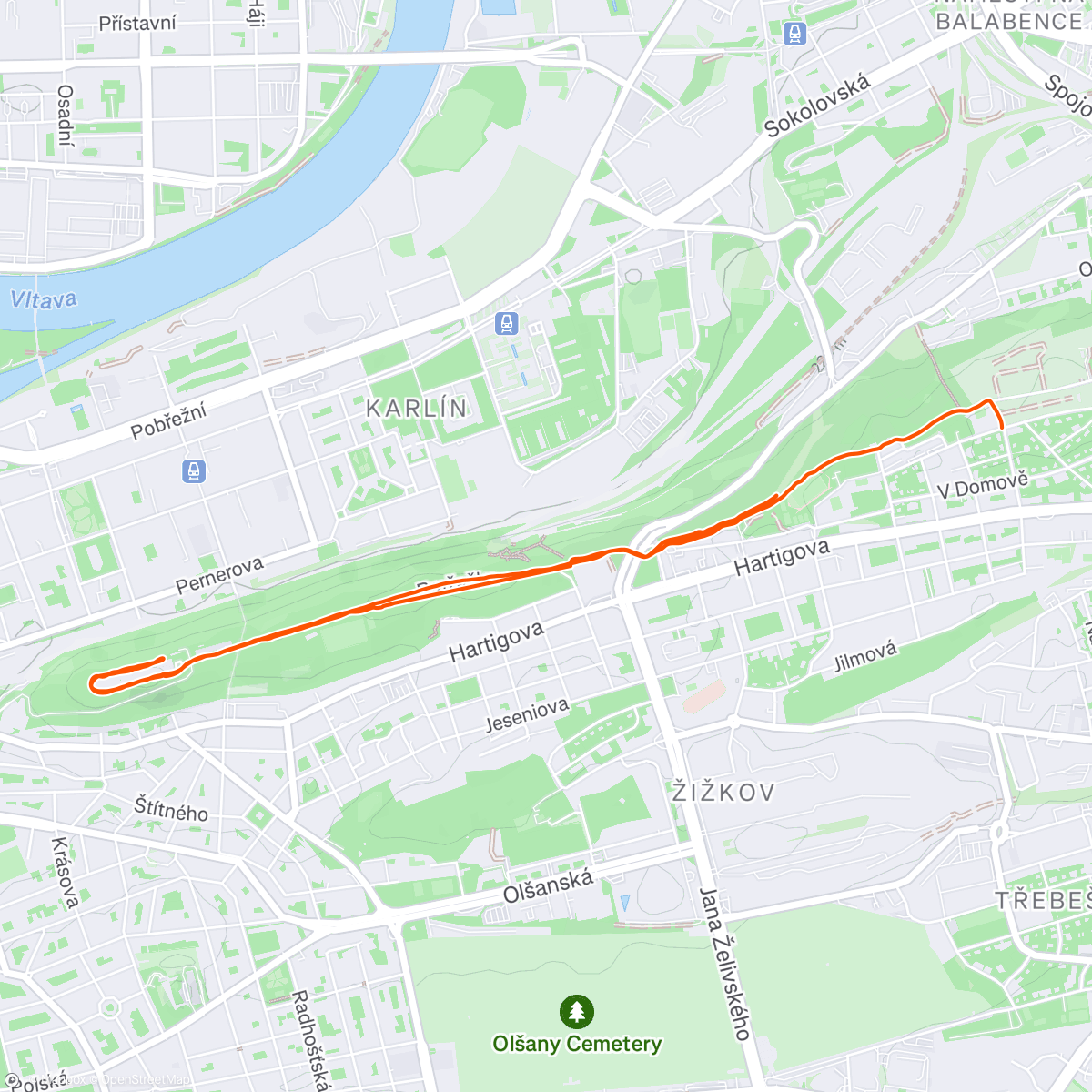 Map of the activity, Afternoon Run