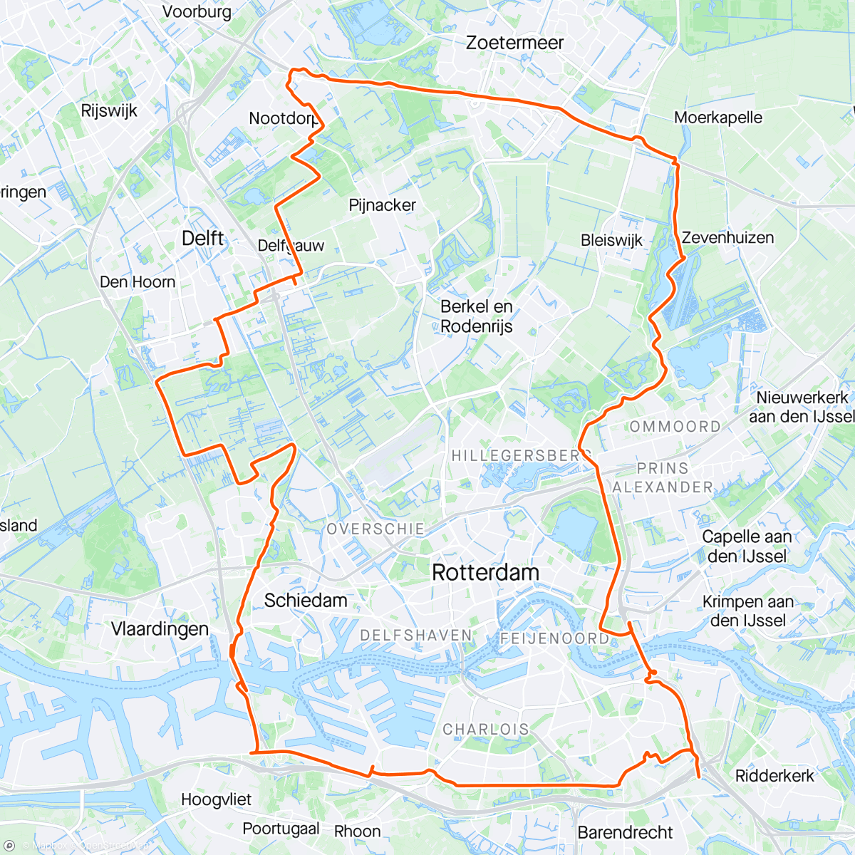 Map of the activity, Rondje Rotterdam met Rohalt!!!