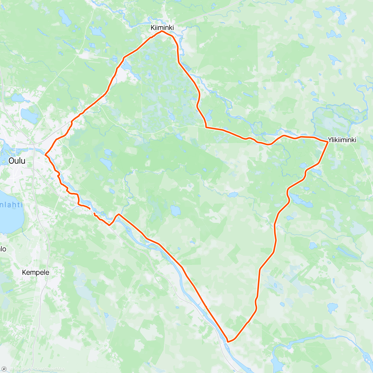 Map of the activity, 90% dry roads - rest not so nice