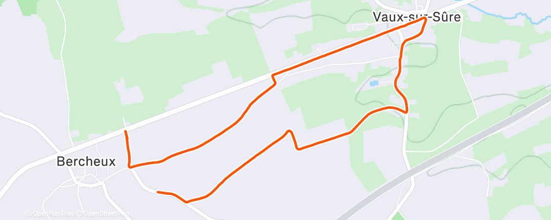 Map of the activity, Course à pied dans l'après-midi