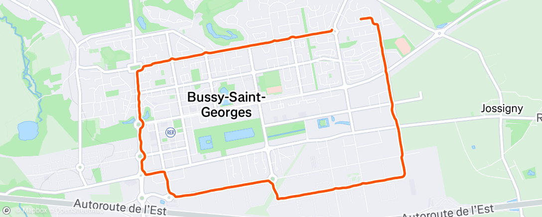 Map of the activity, Evening Run