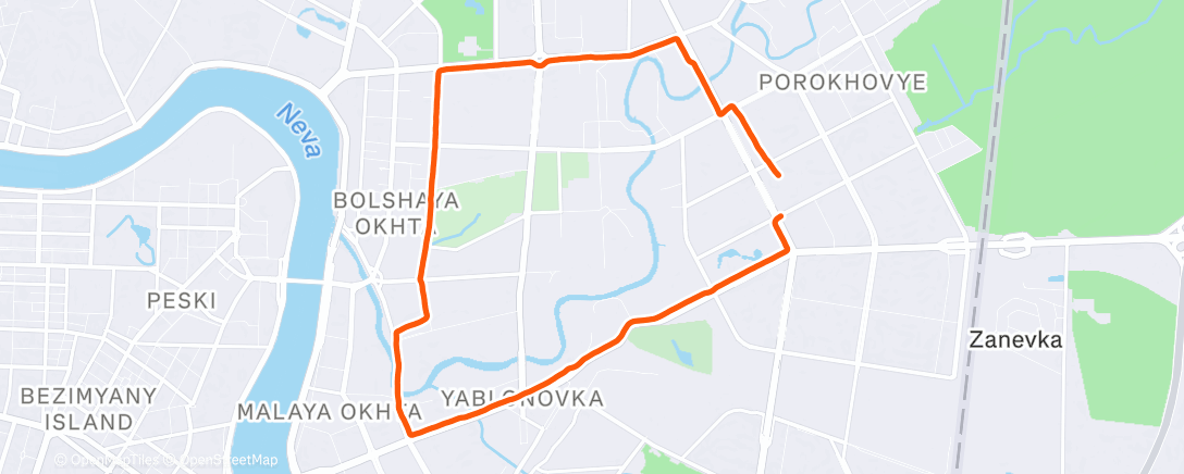 Map of the activity, Morning Run