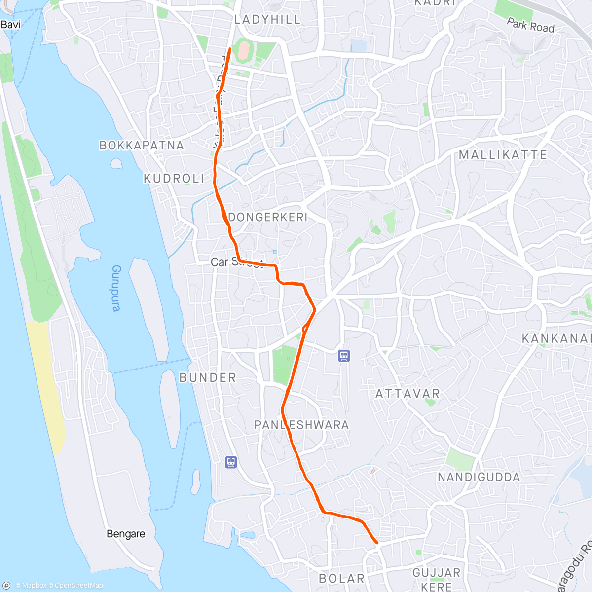 Map of the activity, Weekday MRC Group run
