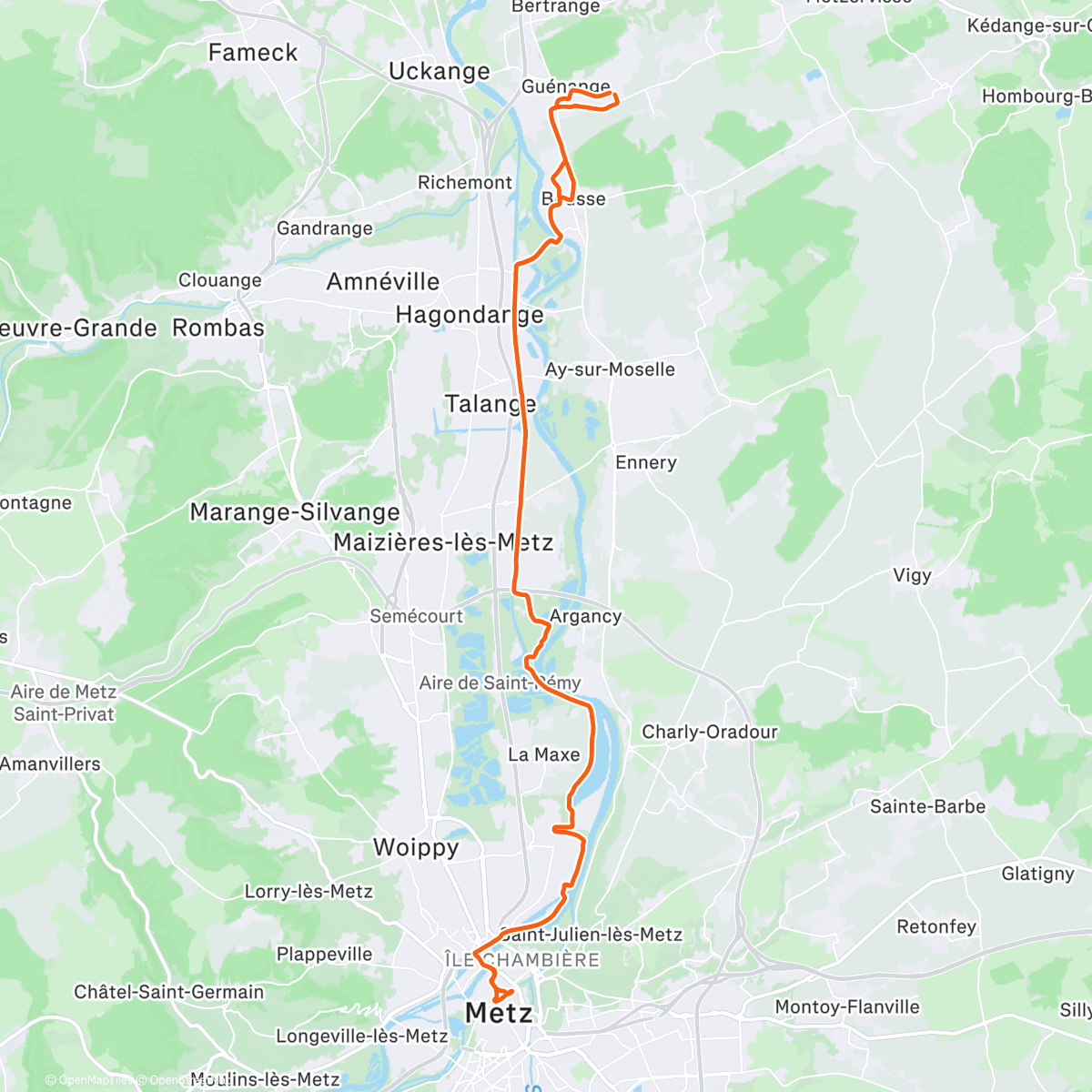 Map of the activity, Cargo shuttle Metz