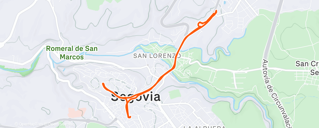 Map of the activity, Caminatilla de lunes