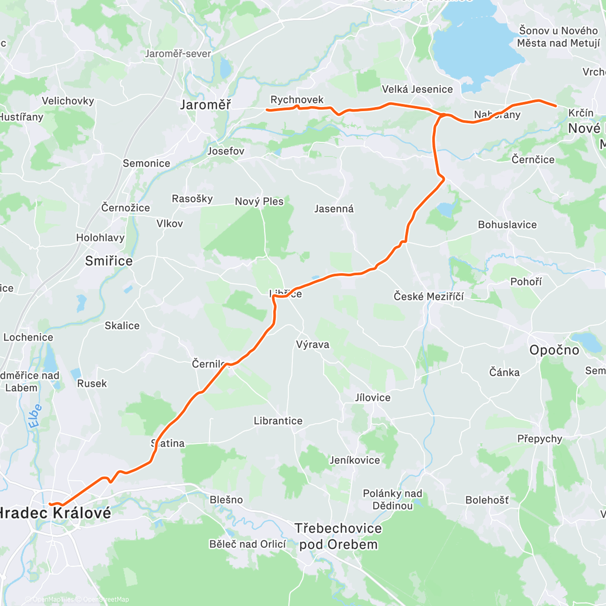 Map of the activity, ROUVY - IRONMAN 70.3 HRADEC KRALOVE 2024