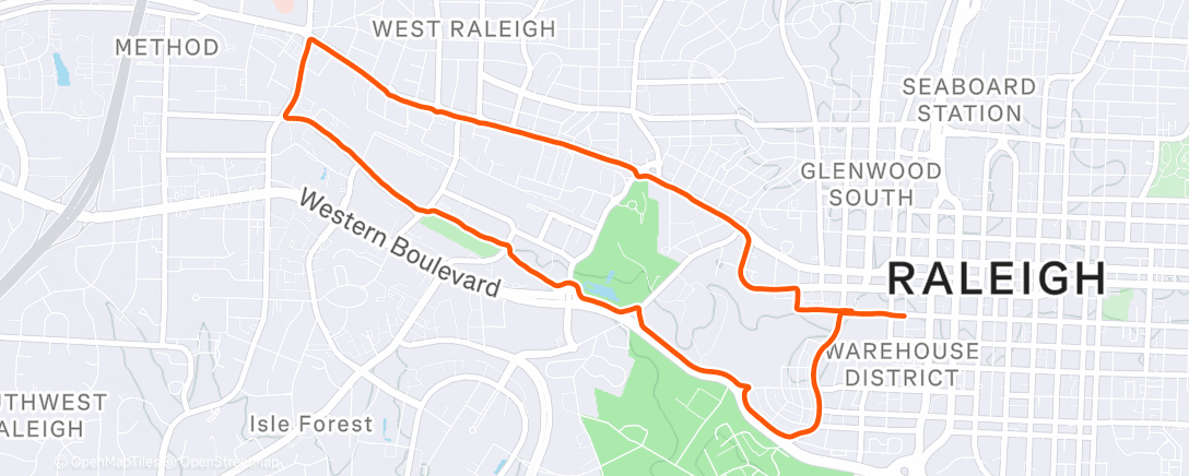 Map of the activity, Lunch Run