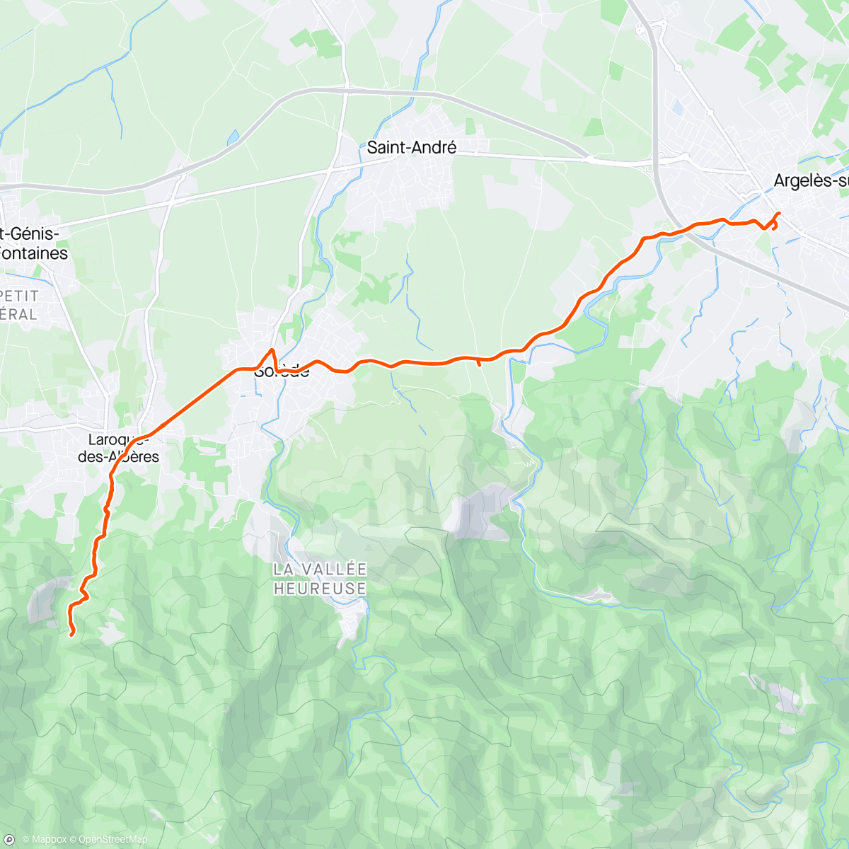 Map of the activity, Ride and trail