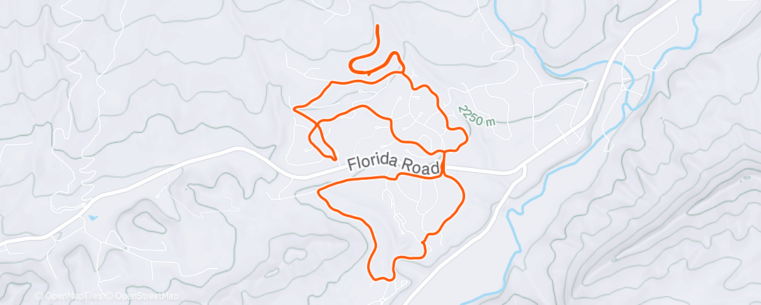 Map of the activity, Afternoon Run