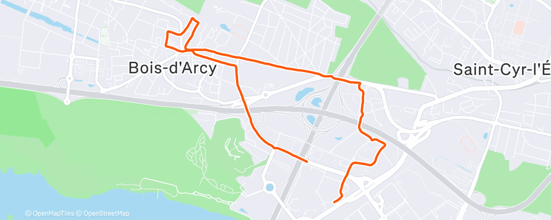 Map of the activity, Course à pied le matin