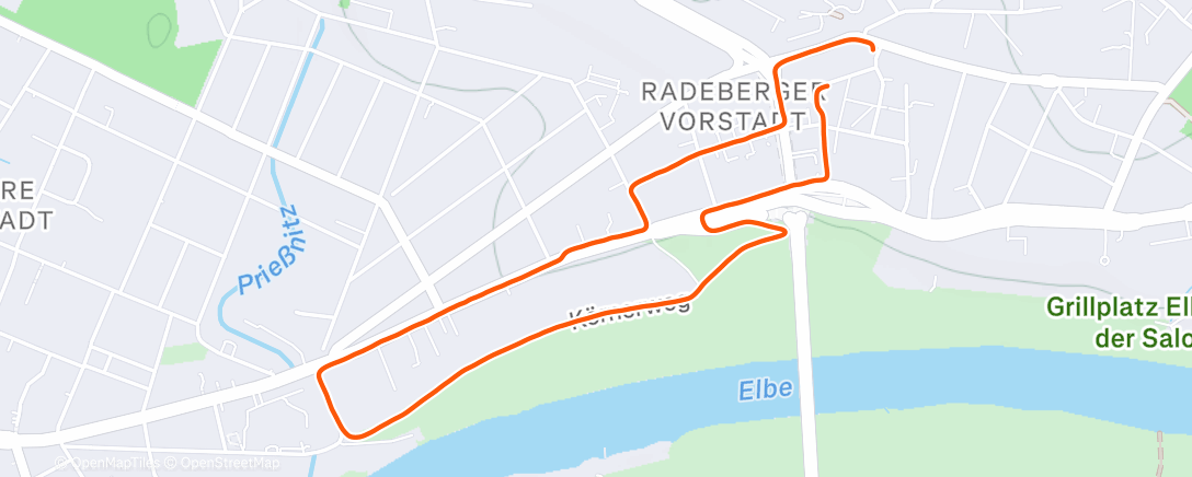 Map of the activity, Nachtlauf