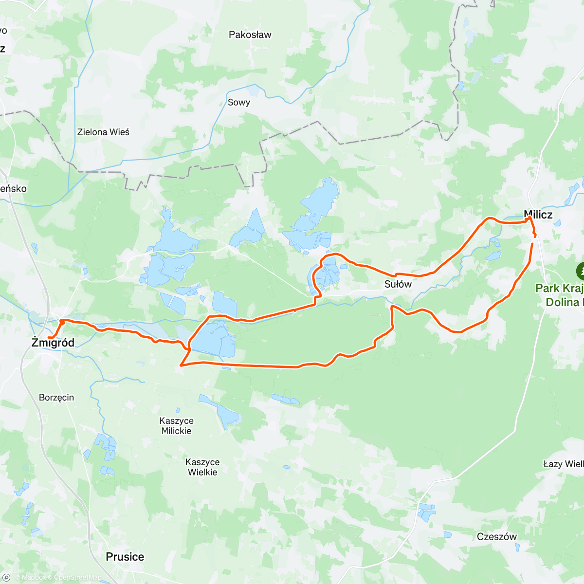Map of the activity, Stawy Milickie i Dolina Baryczy z synem dzień drugi