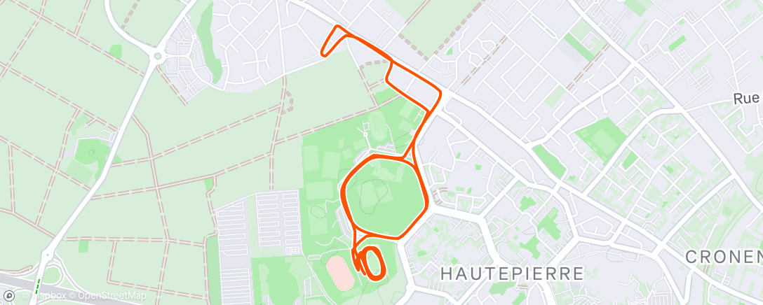 Map of the activity, Evening Run