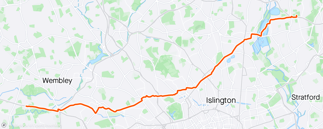 Map of the activity, Morning Ride back from Walthamstow