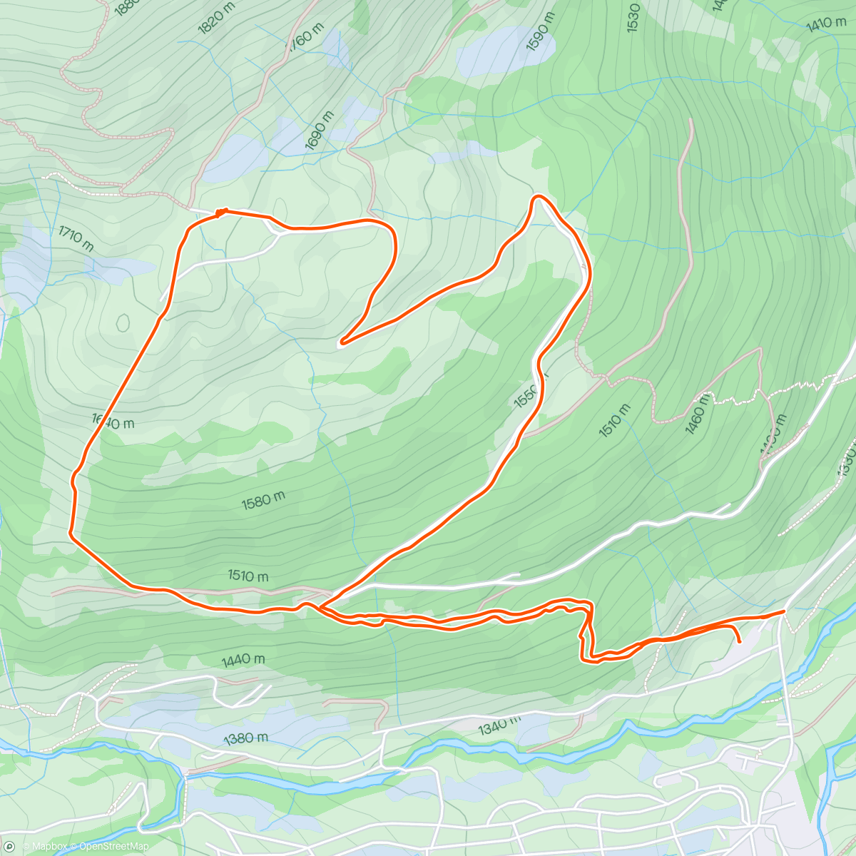 Map of the activity, Obererbs Snowshoe