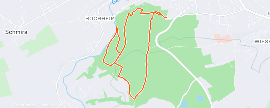 Map of the activity, Afternoon Trail Run