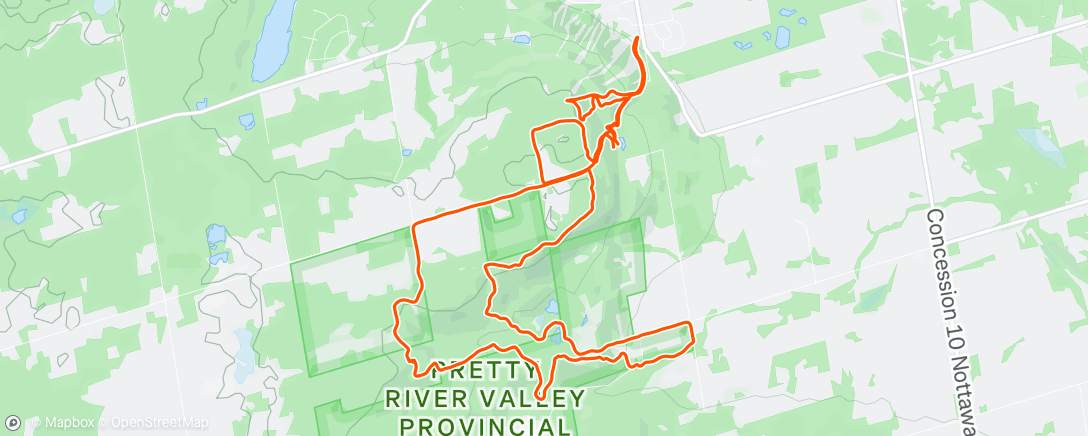Map of the activity, Afternoon Run
