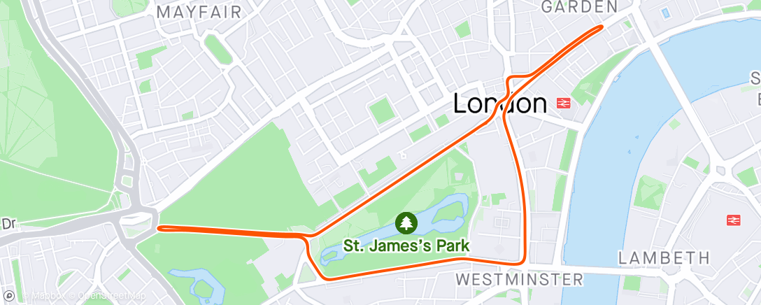 Mapa da atividade, Zwift - Vale aerobic in London