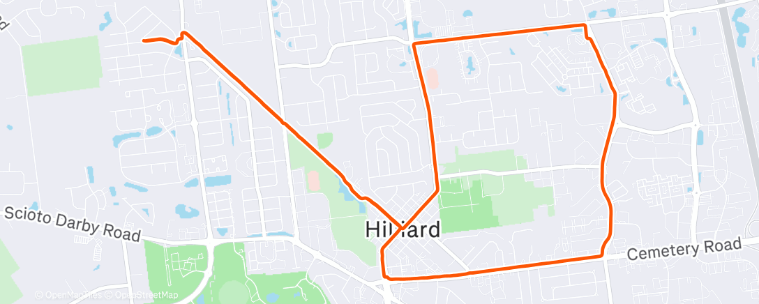 Map of the activity, Morning Run