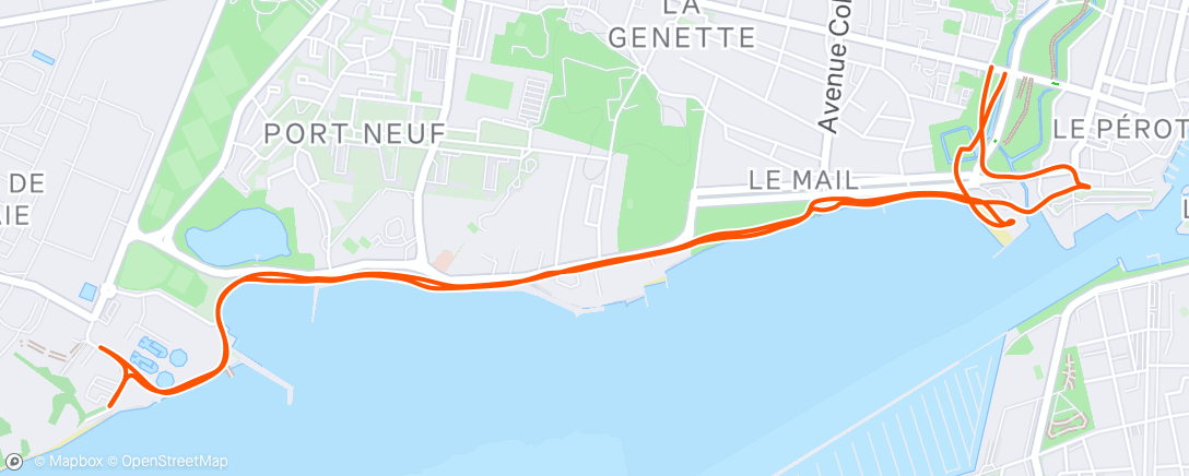 Map of the activity, Evening Run