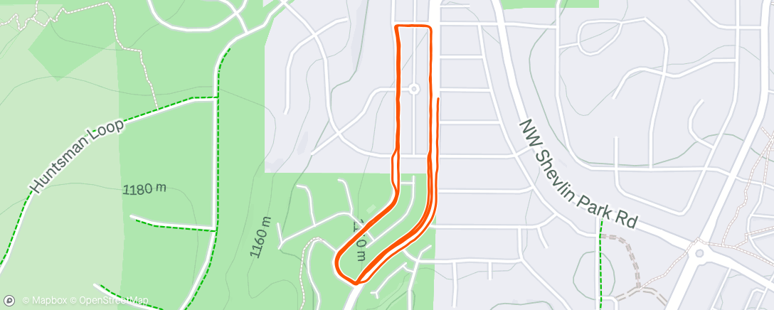 Map of the activity, Afternoon Run