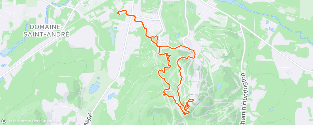 Map of the activity, Sortie VTT en soirée