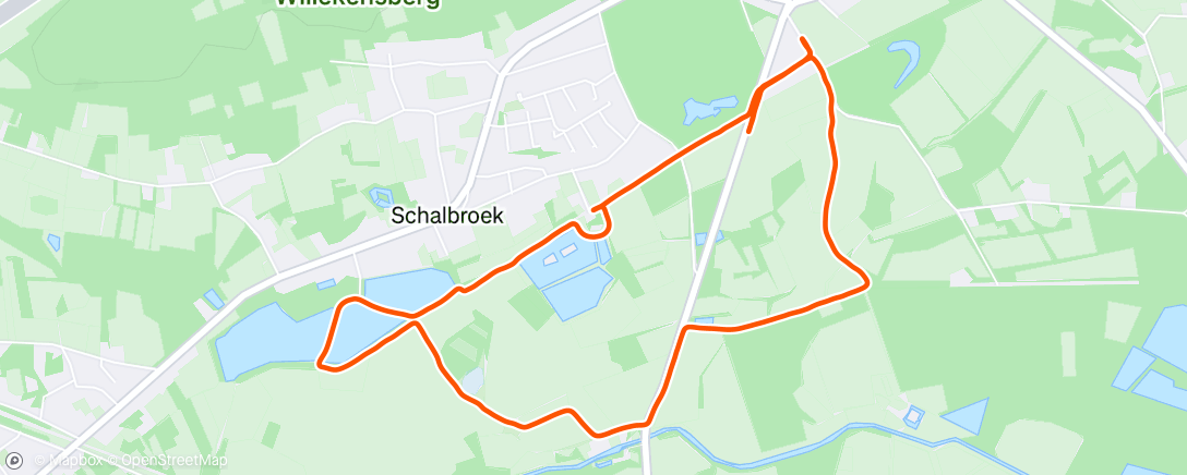 Map of the activity, Middagloop