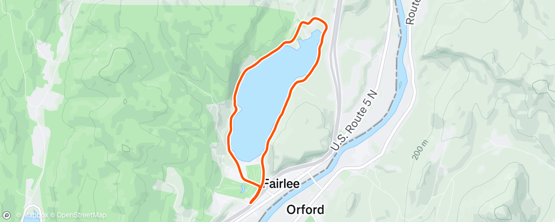 Map of the activity, Afternoon Run