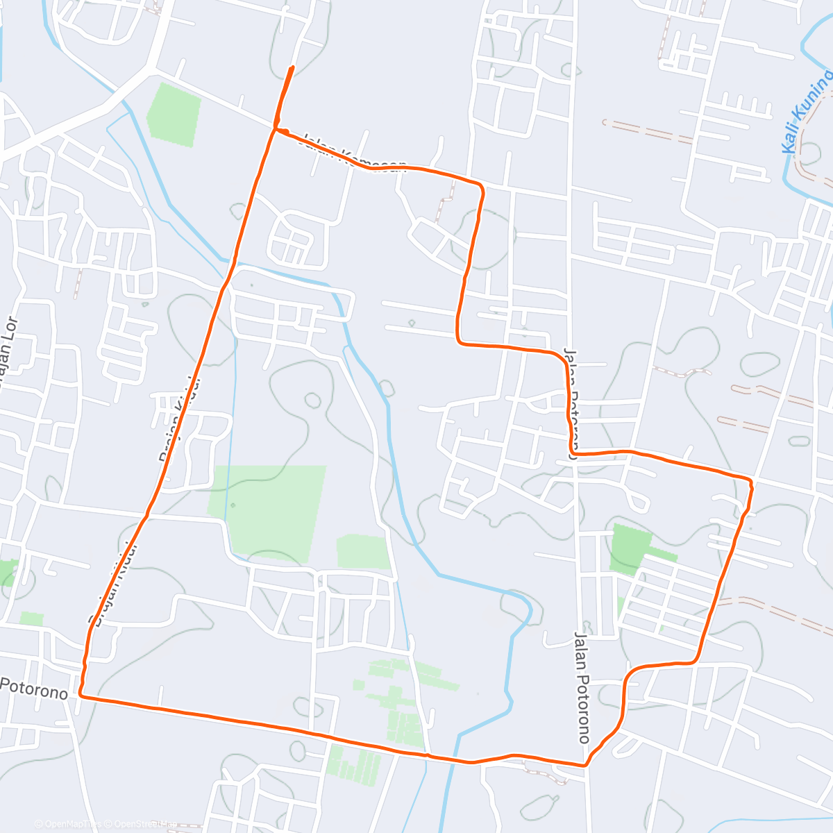 Map of the activity, Afternoon Run