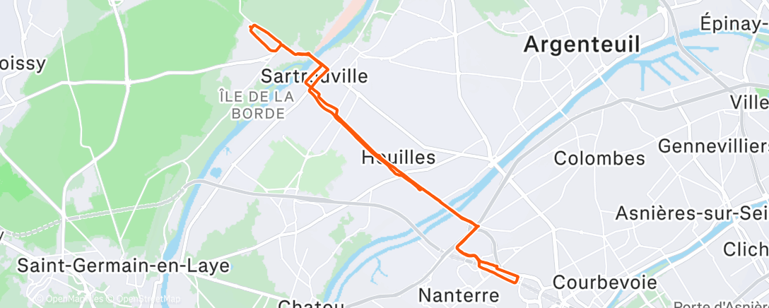 Map of the activity, Vélotaf Technip 232