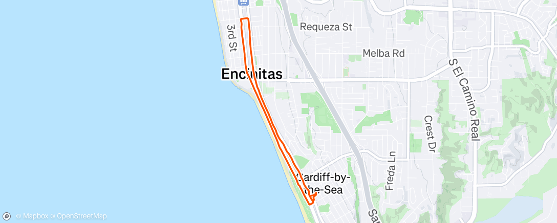 Map of the activity, Evening Run