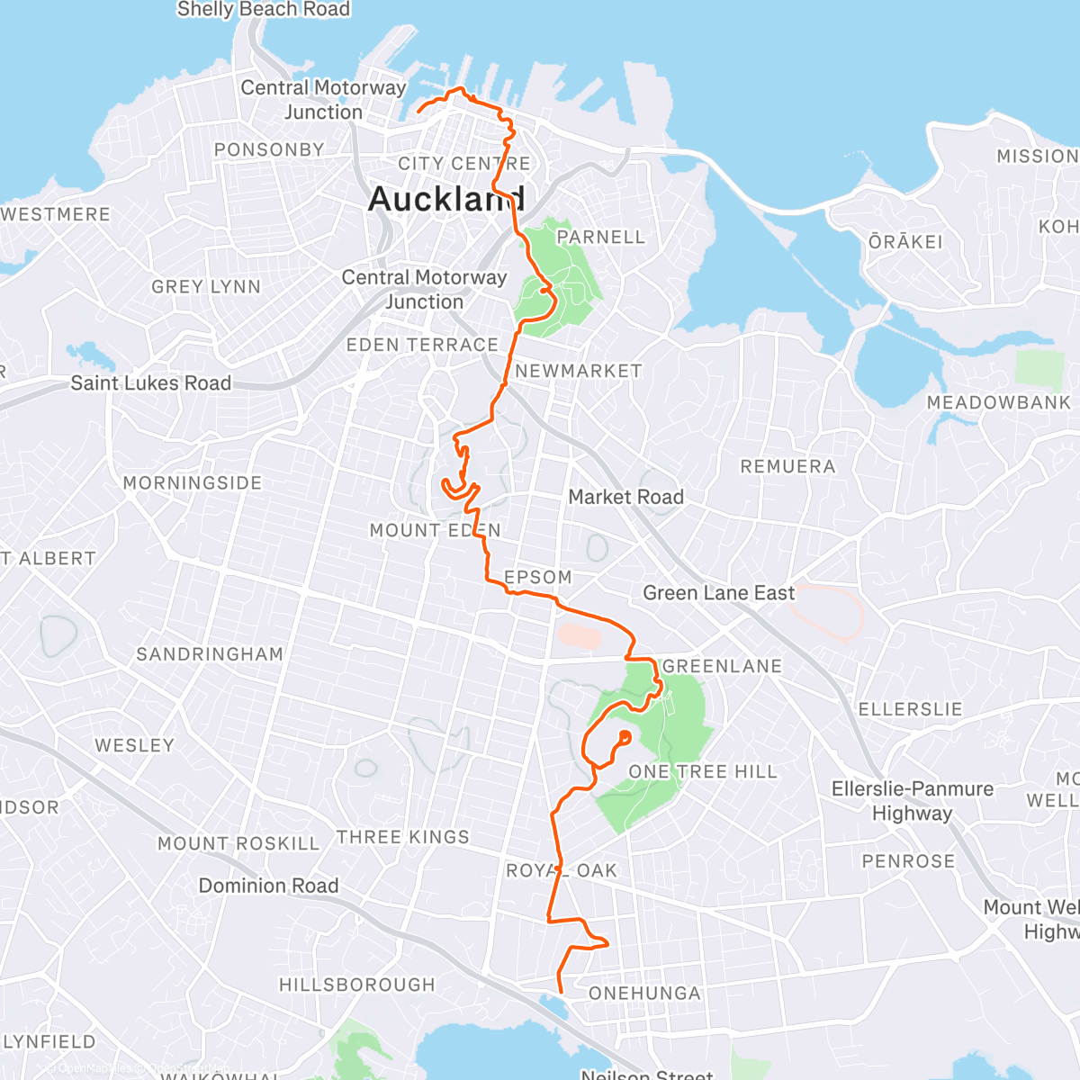 Map of the activity, Auckland coast to coast