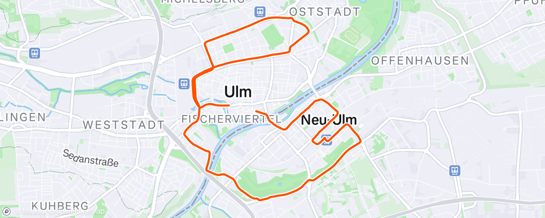 Map of the activity, Critical Mass Ulm, Oktober