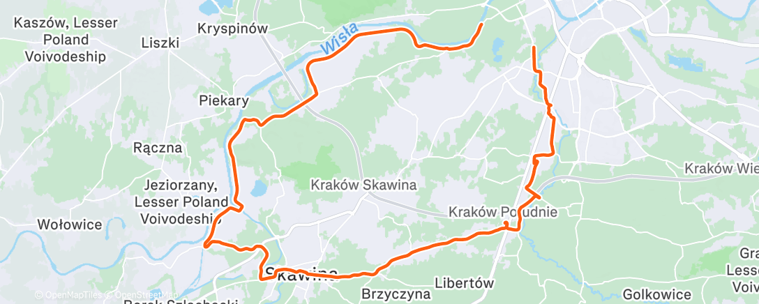 Map of the activity, Lunch Ride