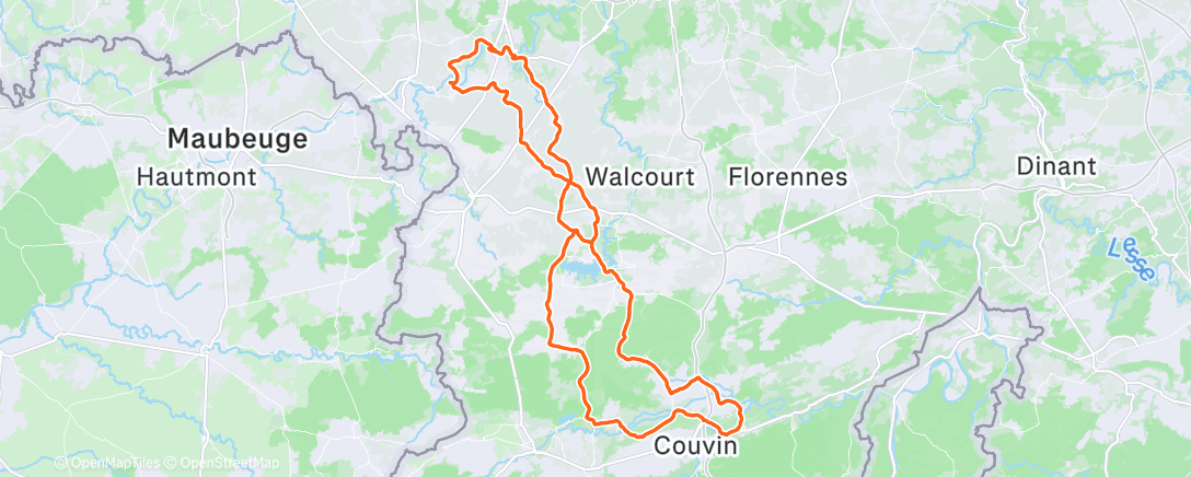 Map of the activity, Sortie vélo le midi