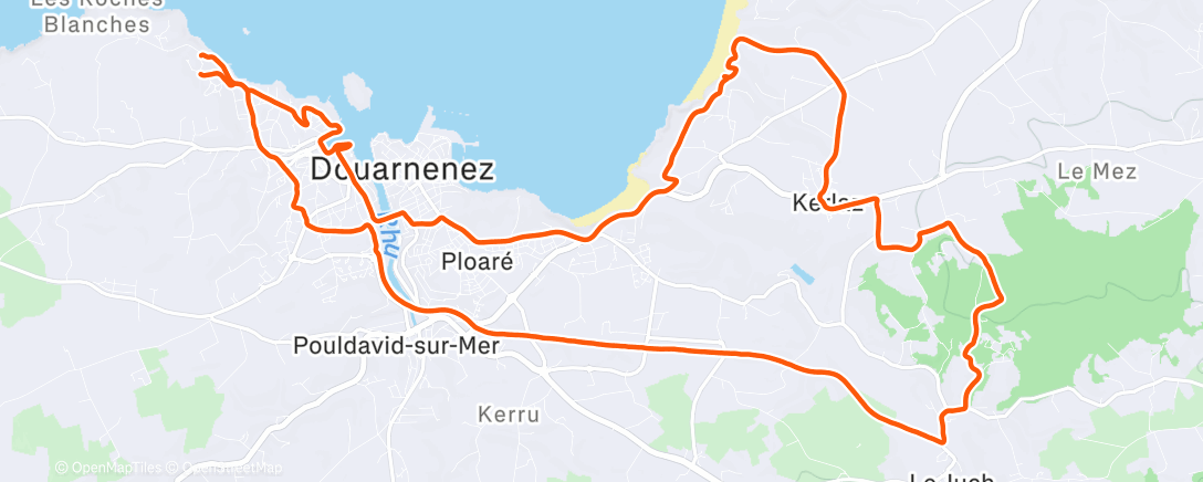 Map of the activity, Vélo du midi