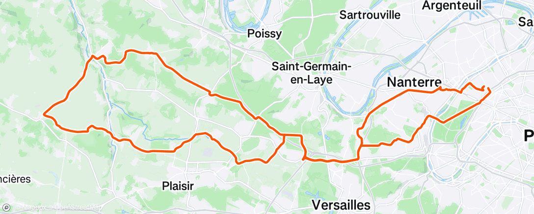 Map of the activity, Sortie vélo le matin