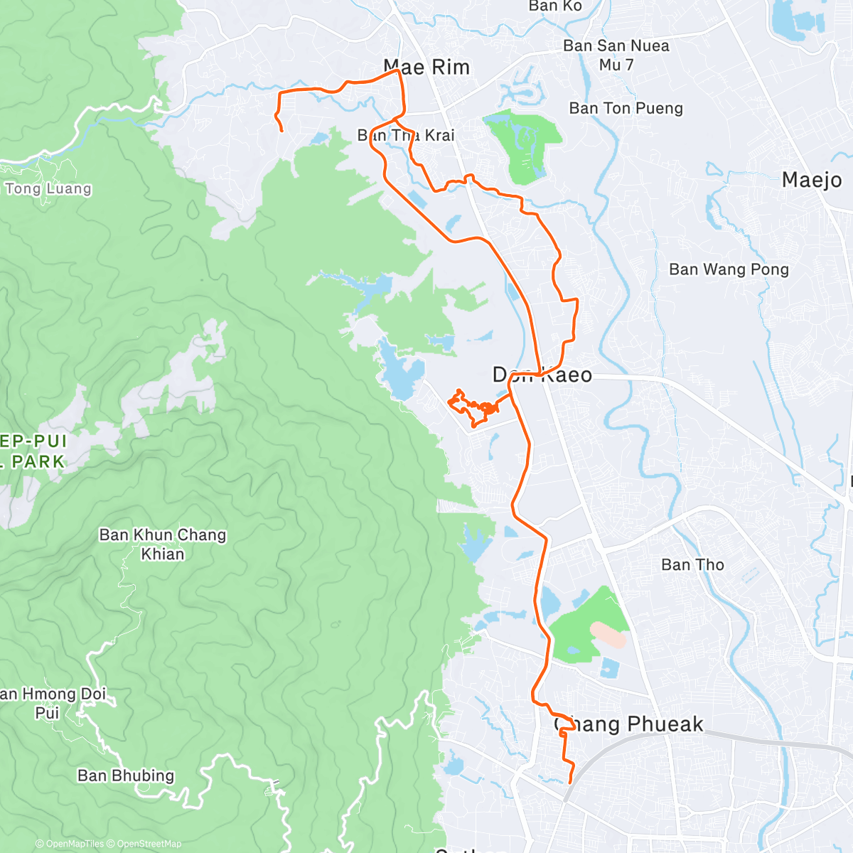 Map of the activity, 5 laps @ Nern Noom XC Course + Sala tiramisu