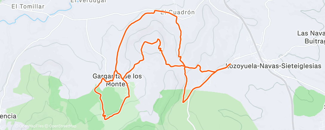 Map of the activity, Bicicleta a la hora del almuerzo