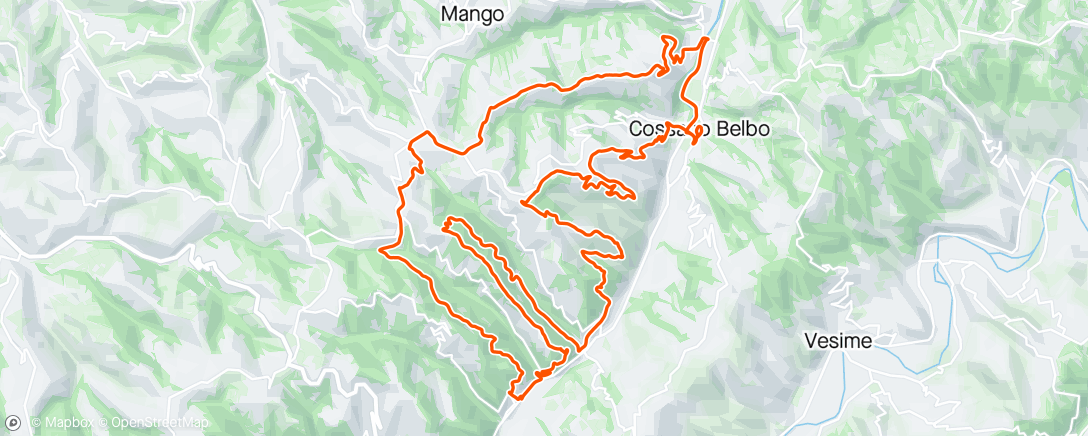 Map of the activity, GF Pedalanghe - Cossano Belbo
