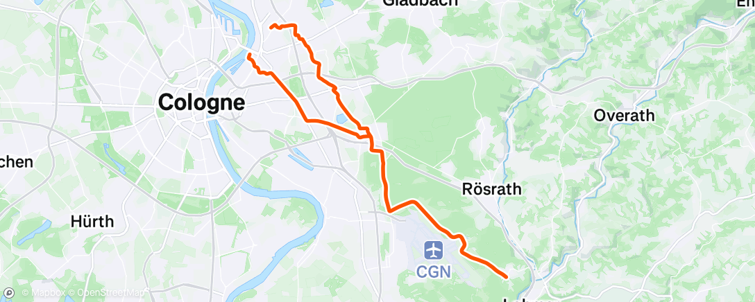 Map of the activity, Mittagsradfahrt